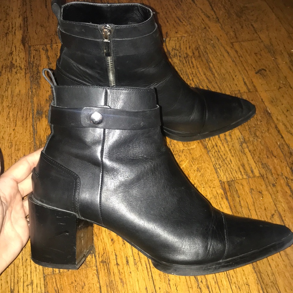 Zara Leather Ankle Boots Size 40